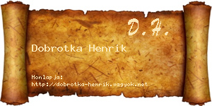 Dobrotka Henrik névjegykártya